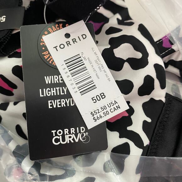 Torrid NWT Lightly Lined Everyday Wire-Free Bra Leopard 360° Back Smoothing 50B - Picture 7 of 9